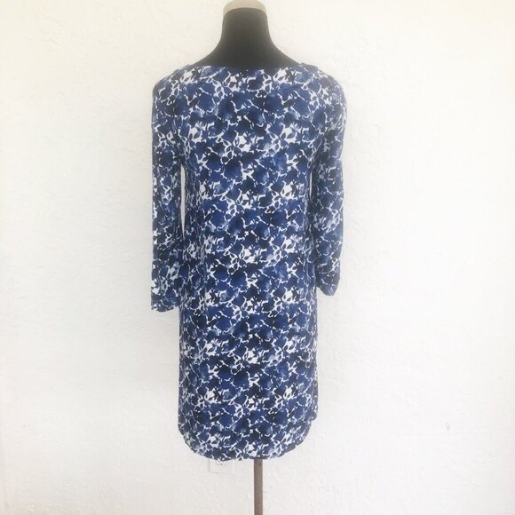 J. Crew Mercantile Blue Floral Watercolor Shift Spring Dress Size XS - Picture 5 of 7